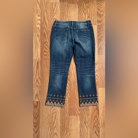DRIFTWOOD Collette Dark Blue Embroidered Cropped Jeans size 31 - Picture 3 of 6